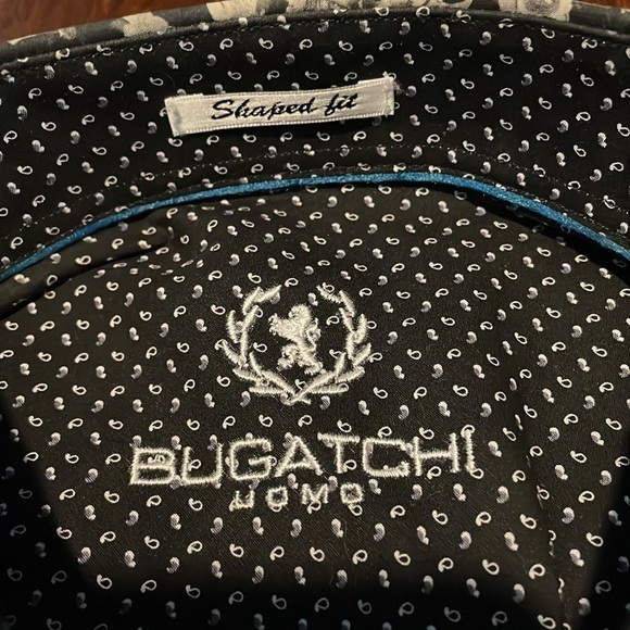 Men’s Bugatchi Shaped Fit Collared Cotton Button Down Long Sleeve Shirt Large - Picture 13 of 16